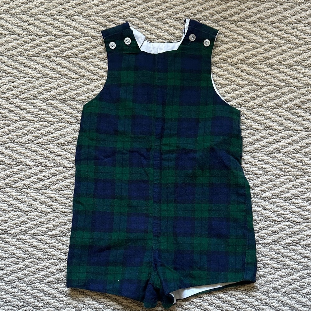 Holiday Plaid Kids Overalls